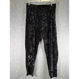 SEN Black Joggers‎ Pants Women's 3 Medium Velvet Burnout Whimsigoth Casual Comfy